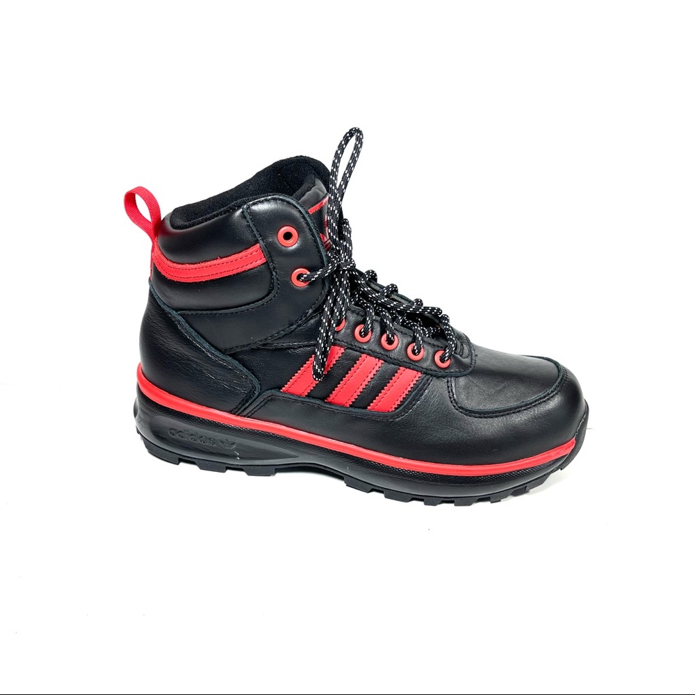Adidas Men’s Chasker Boots Black Red Leather GY1199 Size 8 - Picture 3 of 13